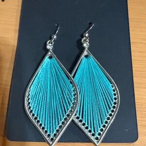 Elegant Silver and Teal Earrings